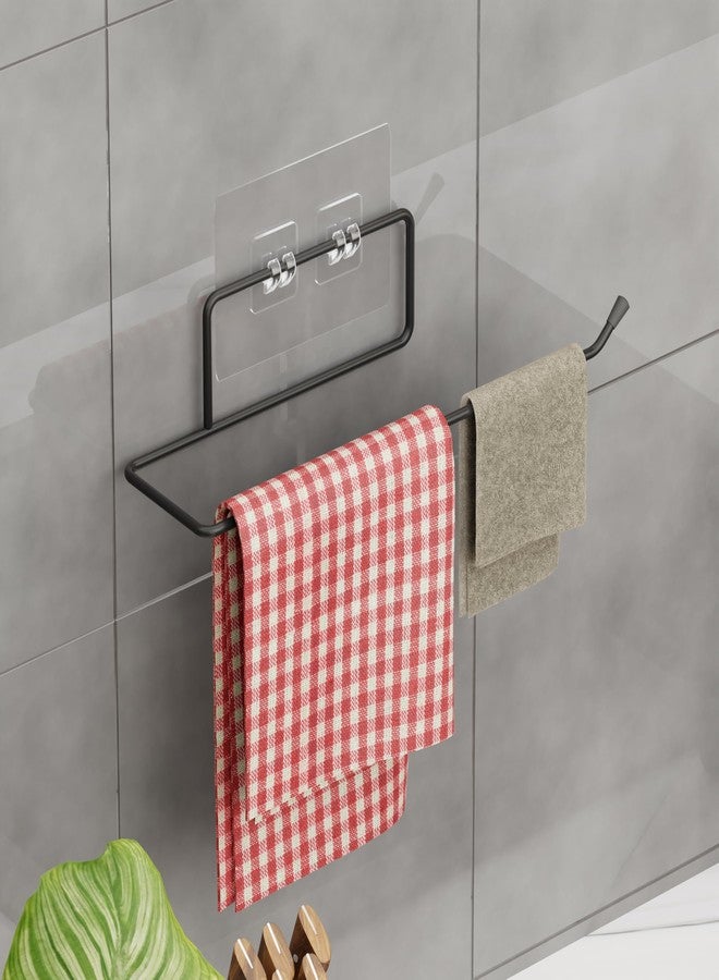 Stickzy Self-Adhesive Towel Rack | Toilet Paper Holder | Extra-Strong No-Drill Mount, Rustproof Tissue Roll Holder for Bathroom & Washroom | Space-Saving Anti-Fall Design (Black,1 Pack) - Image 1